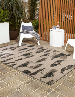 Beige 2' x 3' 1 Outdoor Coastal Rectangle Area Rug Weather Resistant for Patio, Deck, Terrace, Balcony, Porch 100% Polypropylene Coastal Decor Carpet for Sale at Rug Engine