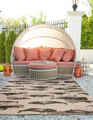 Beige 2' x 3' 1 Outdoor Coastal Rectangle Area Rug Weather Resistant for Patio, Deck, Terrace, Balcony, Porch 100% Polypropylene Coastal Decor Carpet for Sale at Rug Engine