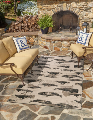 Beige 2' x 3' 1 Outdoor Coastal Rectangle Area Rug Weather Resistant for Patio, Deck, Terrace, Balcony, Porch 100% Polypropylene Coastal Decor Carpet for Sale at Rug Engine