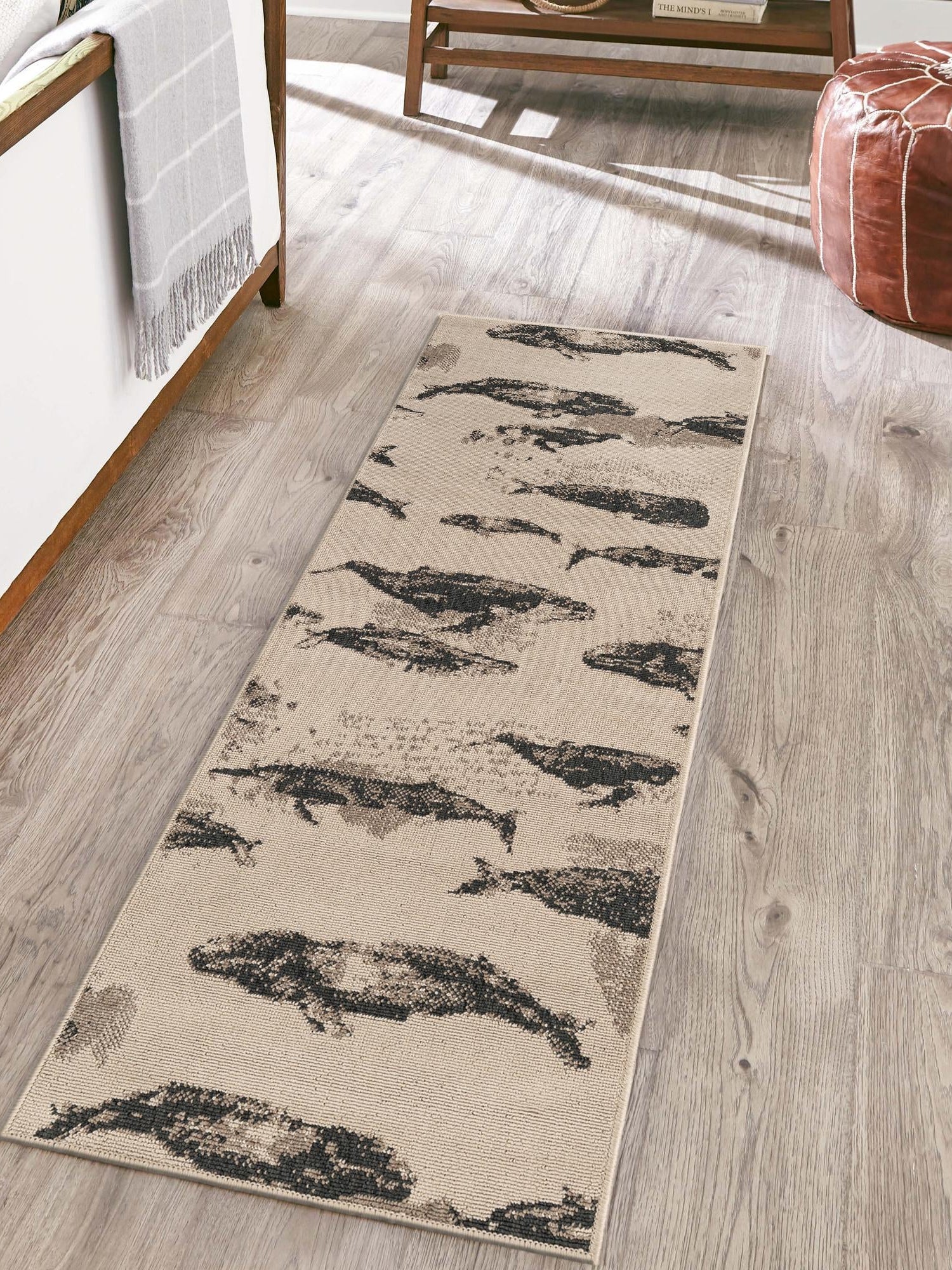 Beige 2' x 6' 1 Outdoor Coastal Runner Area Rug Weather Resistant for Patio, Deck, Terrace, Balcony, Porch 100% Polypropylene Coastal Decor Carpet for Sale at Rug Engine