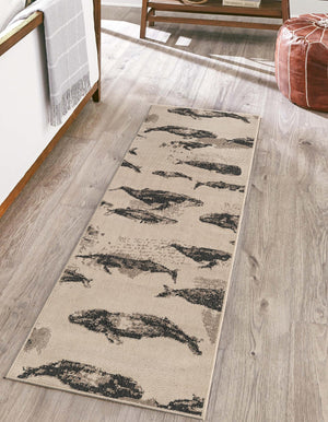 Beige 2' 7 x 10' Outdoor Coastal Runner Area Rug Weather Resistant for Patio, Deck, Terrace, Balcony, Porch 100% Polypropylene Coastal Decor Carpet for Sale at Rug Engine