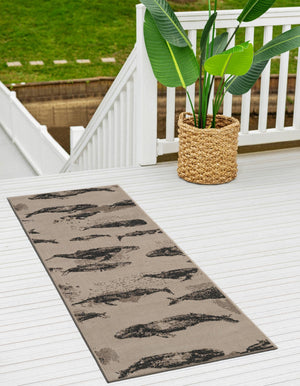 Beige 2' 7 x 12' Outdoor Coastal Runner Area Rug Weather Resistant for Patio, Deck, Terrace, Balcony, Porch 100% Polypropylene Coastal Decor Carpet for Sale at Rug Engine