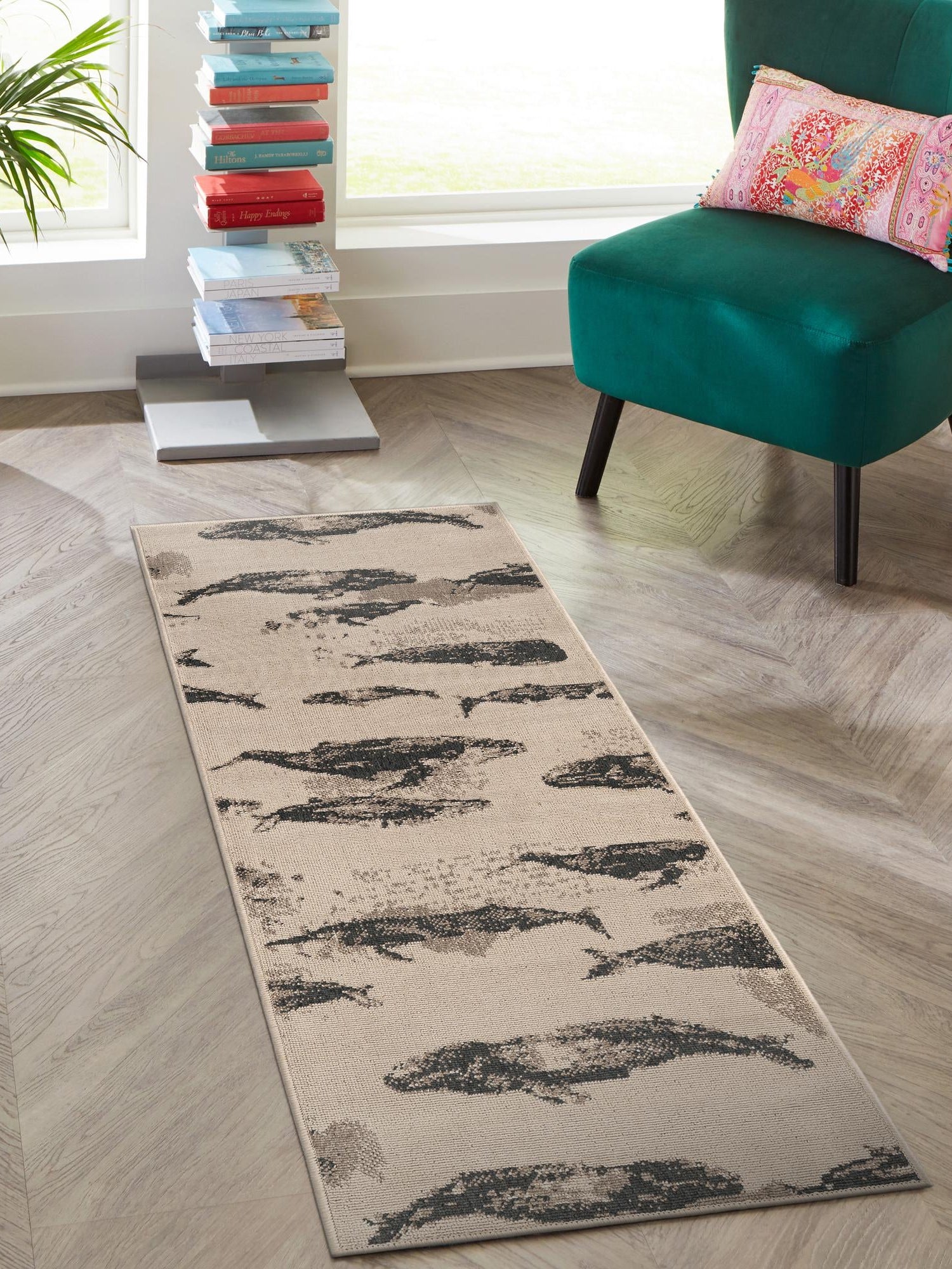 Beige 2' x 6' 1 Outdoor Coastal Runner Area Rug Weather Resistant for Patio, Deck, Terrace, Balcony, Porch 100% Polypropylene Coastal Decor Carpet for Sale at Rug Engine