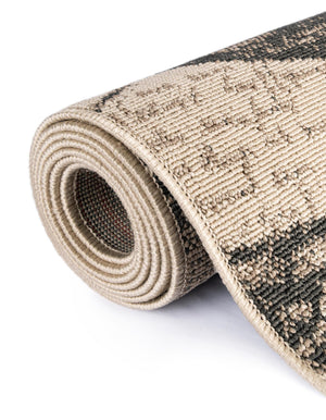 Beige 2' 7 x 12' Outdoor Coastal Runner Area Rug Weather Resistant for Patio, Deck, Terrace, Balcony, Porch 100% Polypropylene Coastal Decor Carpet for Sale at Rug Engine