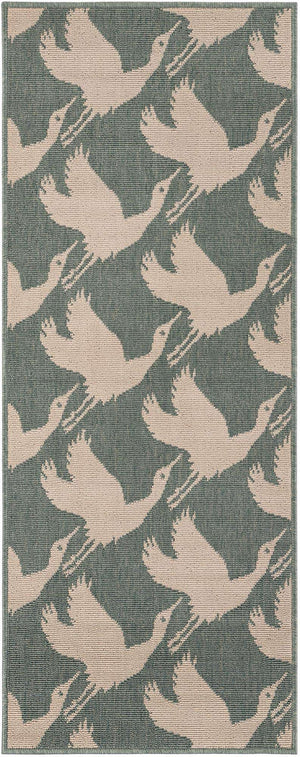 Stone Blue 2' x 5' 1 Outdoor Coastal Runner Area Rug Weather Resistant for Patio, Deck, Terrace, Balcony, Porch 100% Polypropylene Coastal Decor Carpet for Sale at Rug Engine