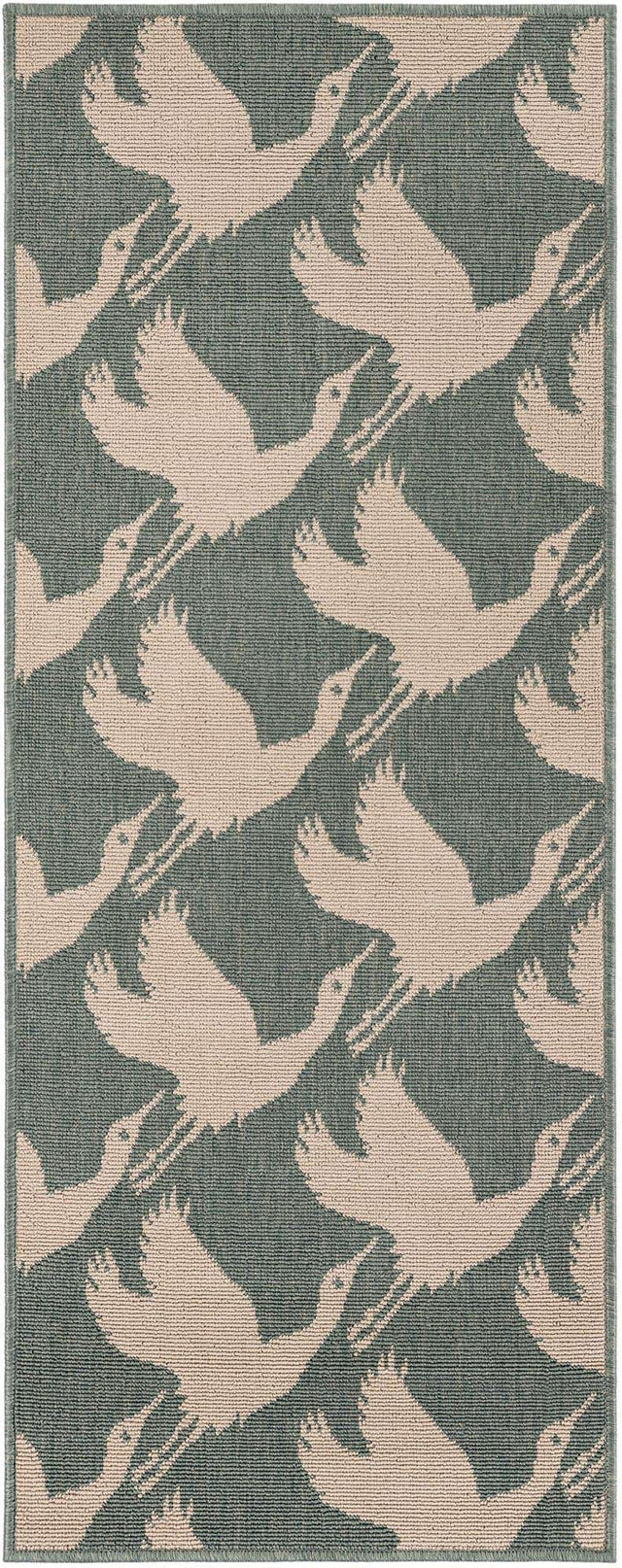 Stone Blue 2' x 5' 1 Outdoor Coastal Runner Area Rug Weather Resistant for Patio, Deck, Terrace, Balcony, Porch 100% Polypropylene Coastal Decor Carpet for Sale at Rug Engine