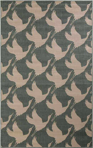 Stone Blue 5' 1 x 8' Outdoor Coastal Rectangle Area Rug Weather Resistant for Patio, Deck, Terrace, Balcony, Porch 100% Polypropylene Coastal Decor Carpet for Sale at Rug Engine