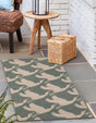 Stone Blue 2' 7 x 12' Outdoor Coastal Runner Area Rug Weather Resistant for Patio, Deck, Terrace, Balcony, Porch 100% Polypropylene Coastal Decor Carpet for Sale at Rug Engine