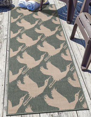 Stone Blue 2' x 8' Outdoor Coastal Runner Area Rug Weather Resistant for Patio, Deck, Terrace, Balcony, Porch 100% Polypropylene Coastal Decor Carpet for Sale at Rug Engine