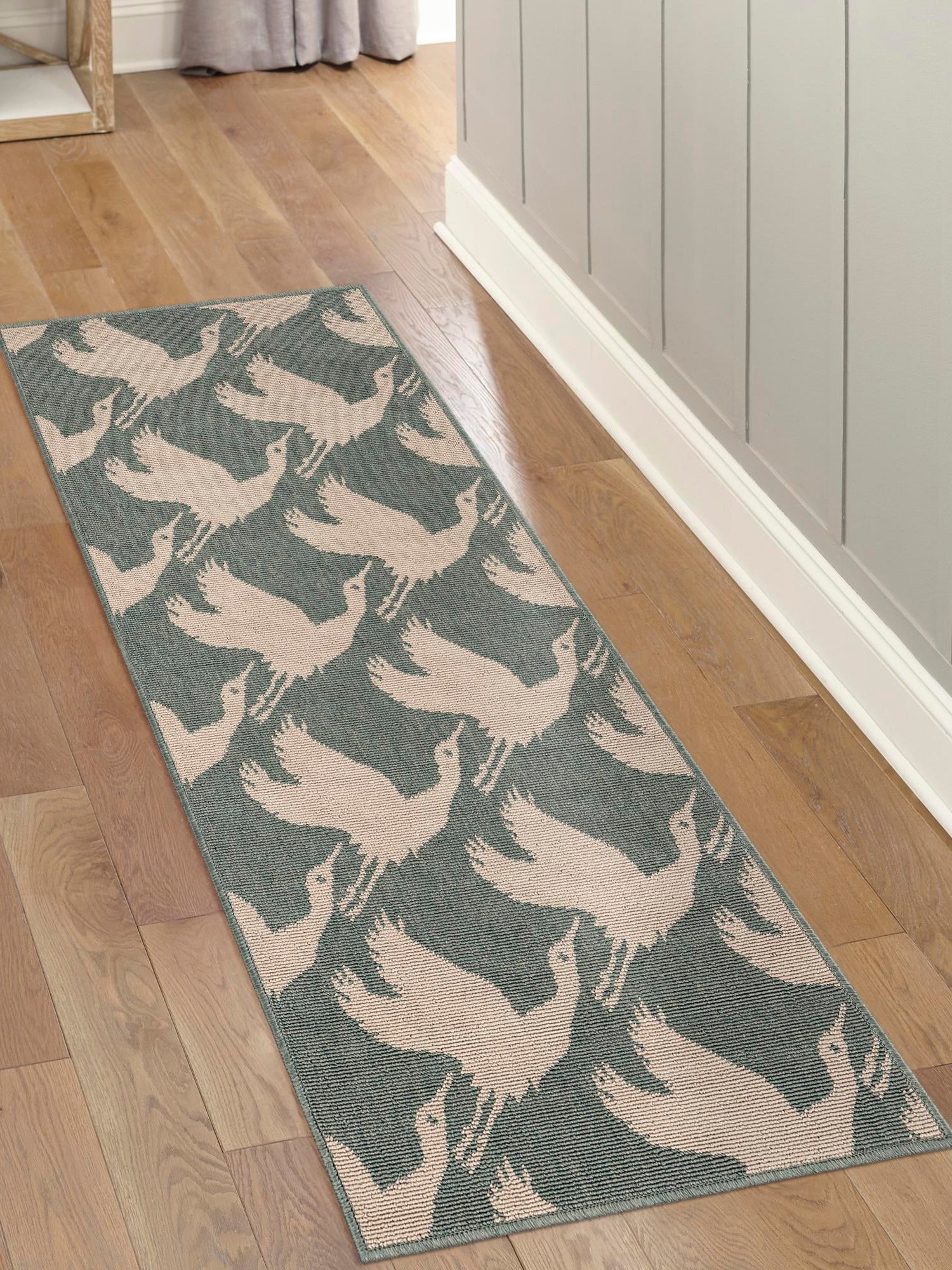 Stone Blue 2' 7 x 12' Outdoor Coastal Runner Area Rug Weather Resistant for Patio, Deck, Terrace, Balcony, Porch 100% Polypropylene Coastal Decor Carpet for Sale at Rug Engine