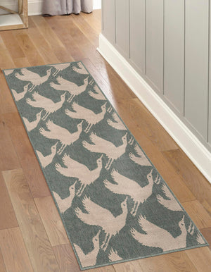 Stone Blue 2' 7 x 12' Outdoor Coastal Runner Area Rug Weather Resistant for Patio, Deck, Terrace, Balcony, Porch 100% Polypropylene Coastal Decor Carpet for Sale at Rug Engine