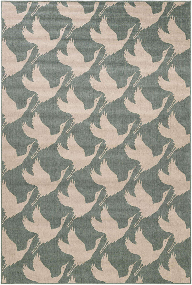 Stone Blue 6' 1 x 9' Outdoor Coastal Rectangle Area Rug Weather Resistant for Patio, Deck, Terrace, Balcony, Porch 100% Polypropylene Coastal Decor Carpet for Sale at Rug Engine
