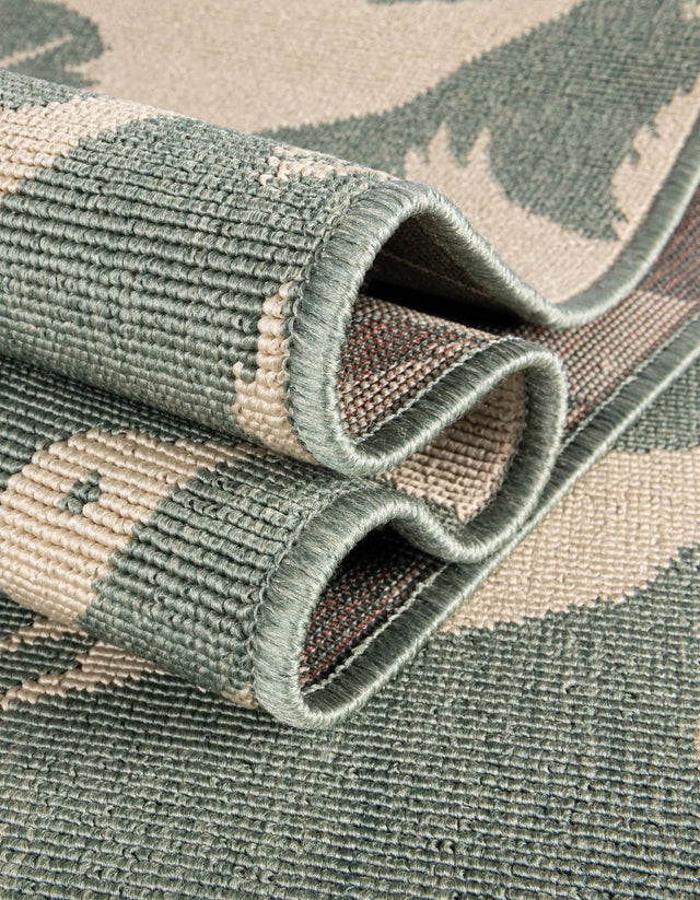 Stone Blue 7' 10 x 7' 10 Outdoor Coastal Square Area Rug Weather Resistant for Patio, Deck, Terrace, Balcony, Porch 100% Polypropylene Coastal Decor Carpet for Sale at Rug Engine