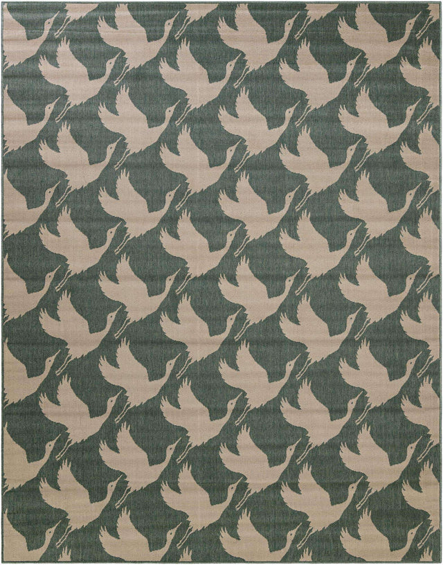 Stone Blue 7' 10 x 10' Outdoor Coastal Rectangle Area Rug Weather Resistant for Patio, Deck, Terrace, Balcony, Porch 100% Polypropylene Coastal Decor Carpet for Sale at Rug Engine