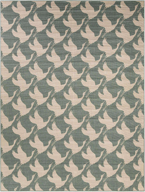 Stone Blue 9' x 12' Outdoor Coastal Rectangle Area Rug Weather Resistant for Patio, Deck, Terrace, Balcony, Porch 100% Polypropylene Coastal Decor Carpet for Sale at Rug Engine