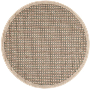 Brown 3' 1 x 3' 1 Outdoor Border Round Area Rug Weather Resistant for Patio, Deck, Terrace, Balcony, Porch 100% Polypropylene Classic Bordered Carpet for Sale at Rug Engine