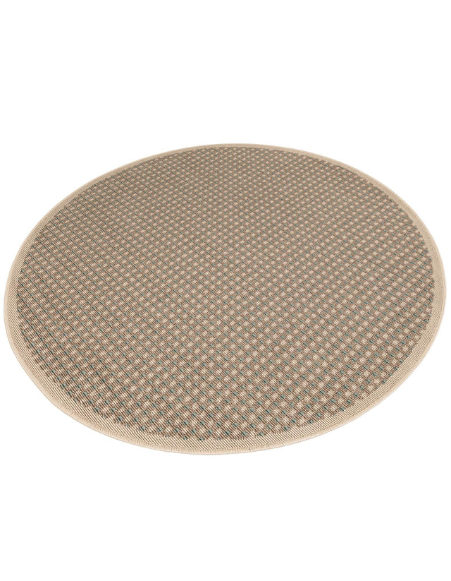 Brown 4' 1 x 4' 1 Outdoor Border Round Area Rug Weather Resistant for Patio, Deck, Terrace, Balcony, Porch 100% Polypropylene Classic Bordered Carpet for Sale at Rug Engine