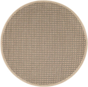 Brown 4' 1 x 4' 1 Outdoor Border Round Area Rug Weather Resistant for Patio, Deck, Terrace, Balcony, Porch 100% Polypropylene Classic Bordered Carpet for Sale at Rug Engine