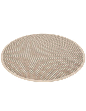 Brown 5' 1 x 5' 1 Outdoor Border Round Area Rug Weather Resistant for Patio, Deck, Terrace, Balcony, Porch 100% Polypropylene Classic Bordered Carpet for Sale at Rug Engine