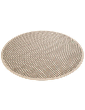 Brown 5' 1 x 5' 1 Outdoor Border Round Area Rug Weather Resistant for Patio, Deck, Terrace, Balcony, Porch 100% Polypropylene Classic Bordered Carpet for Sale at Rug Engine