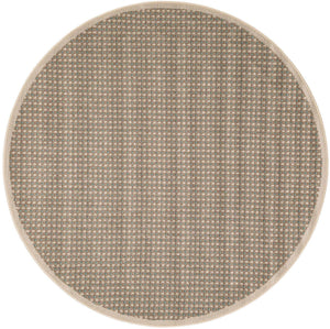 Brown 5' 1 x 5' 1 Outdoor Border Round Area Rug Weather Resistant for Patio, Deck, Terrace, Balcony, Porch 100% Polypropylene Classic Bordered Carpet for Sale at Rug Engine