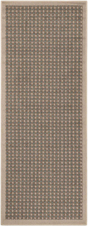 Brown 2' x 5' 1 Outdoor Border Runner Area Rug Weather Resistant for Patio, Deck, Terrace, Balcony, Porch