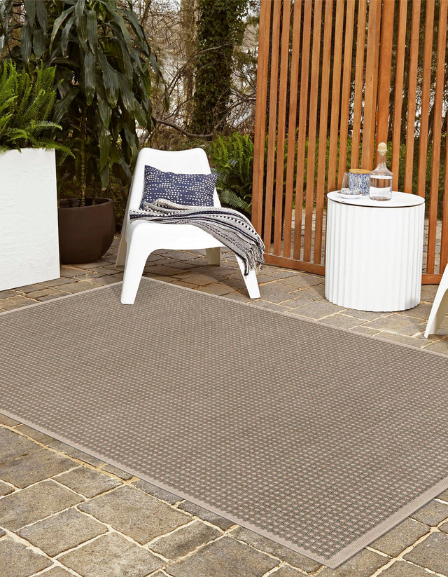 Brown 2' x 3' 1 Outdoor Border Rectangle Area Rug Weather Resistant for Patio, Deck, Terrace, Balcony, Porch 100% Polypropylene Classic Bordered Carpet for Sale at Rug Engine