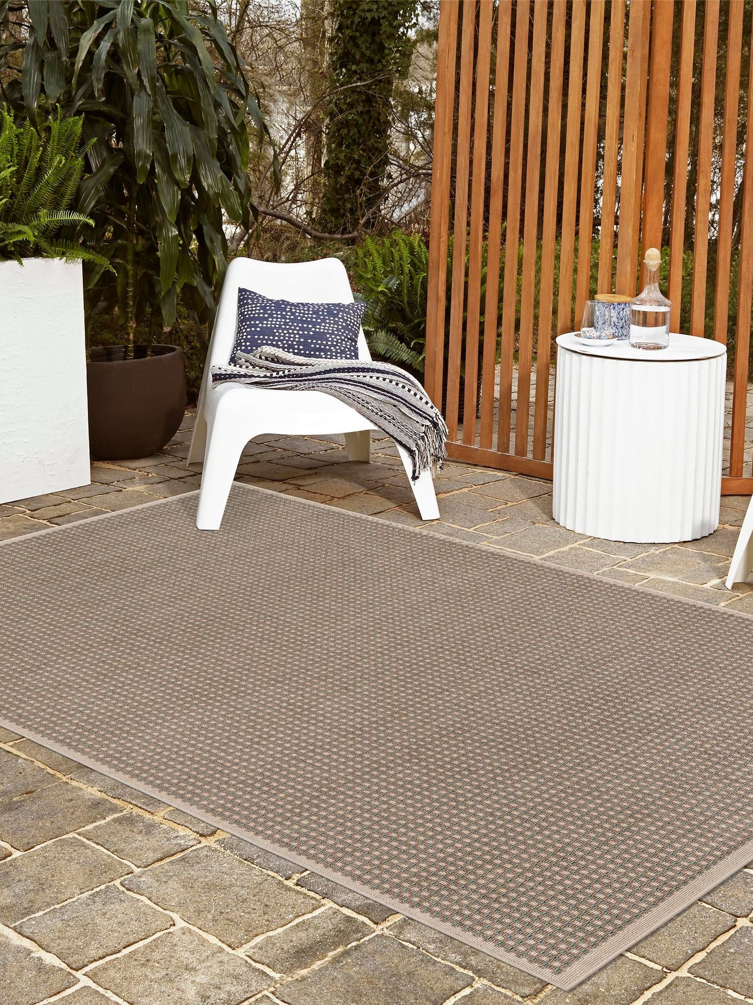 Brown 6' 1 x 9' Outdoor Border Rectangle Area Rug Weather Resistant for Patio, Deck, Terrace, Balcony, Porch 100% Polypropylene Classic Bordered Carpet for Sale at Rug Engine