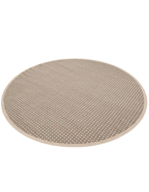 Brown 6' 1 x 6' 1 Outdoor Border Round Area Rug Weather Resistant for Patio, Deck, Terrace, Balcony, Porch 100% Polypropylene Classic Bordered Carpet for Sale at Rug Engine