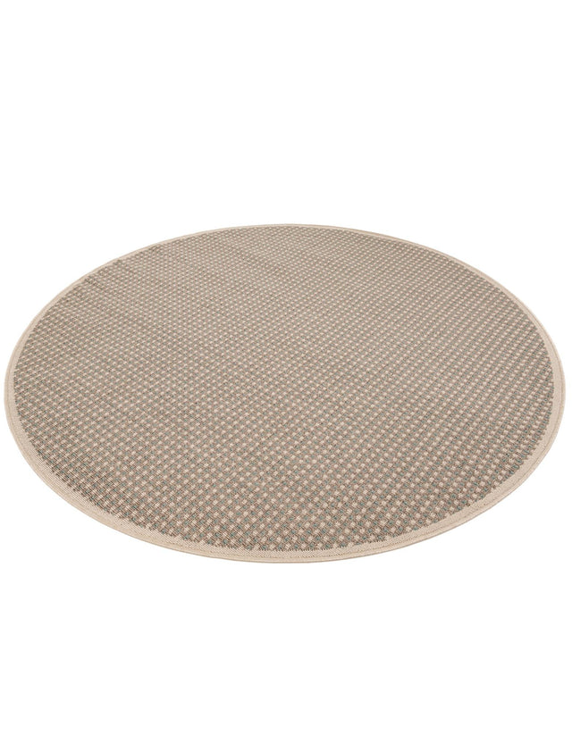 Brown 6' 1 x 6' 1 Outdoor Border Round Area Rug Weather Resistant for Patio, Deck, Terrace, Balcony, Porch 100% Polypropylene Classic Bordered Carpet for Sale at Rug Engine