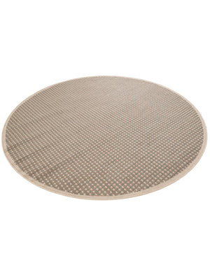 Brown 6' 1 x 6' 1 Outdoor Border Round Area Rug Weather Resistant for Patio, Deck, Terrace, Balcony, Porch 100% Polypropylene Classic Bordered Carpet for Sale at Rug Engine