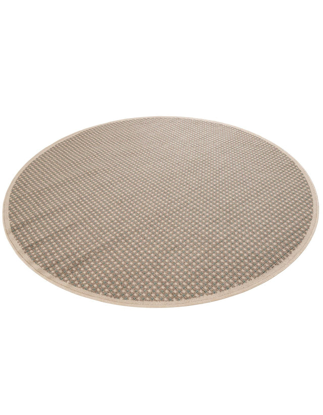 Brown 6' 1 x 6' 1 Outdoor Border Round Area Rug Weather Resistant for Patio, Deck, Terrace, Balcony, Porch 100% Polypropylene Classic Bordered Carpet for Sale at Rug Engine
