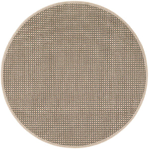 Brown 6' 1 x 6' 1 Outdoor Border Round Area Rug Weather Resistant for Patio, Deck, Terrace, Balcony, Porch 100% Polypropylene Classic Bordered Carpet for Sale at Rug Engine