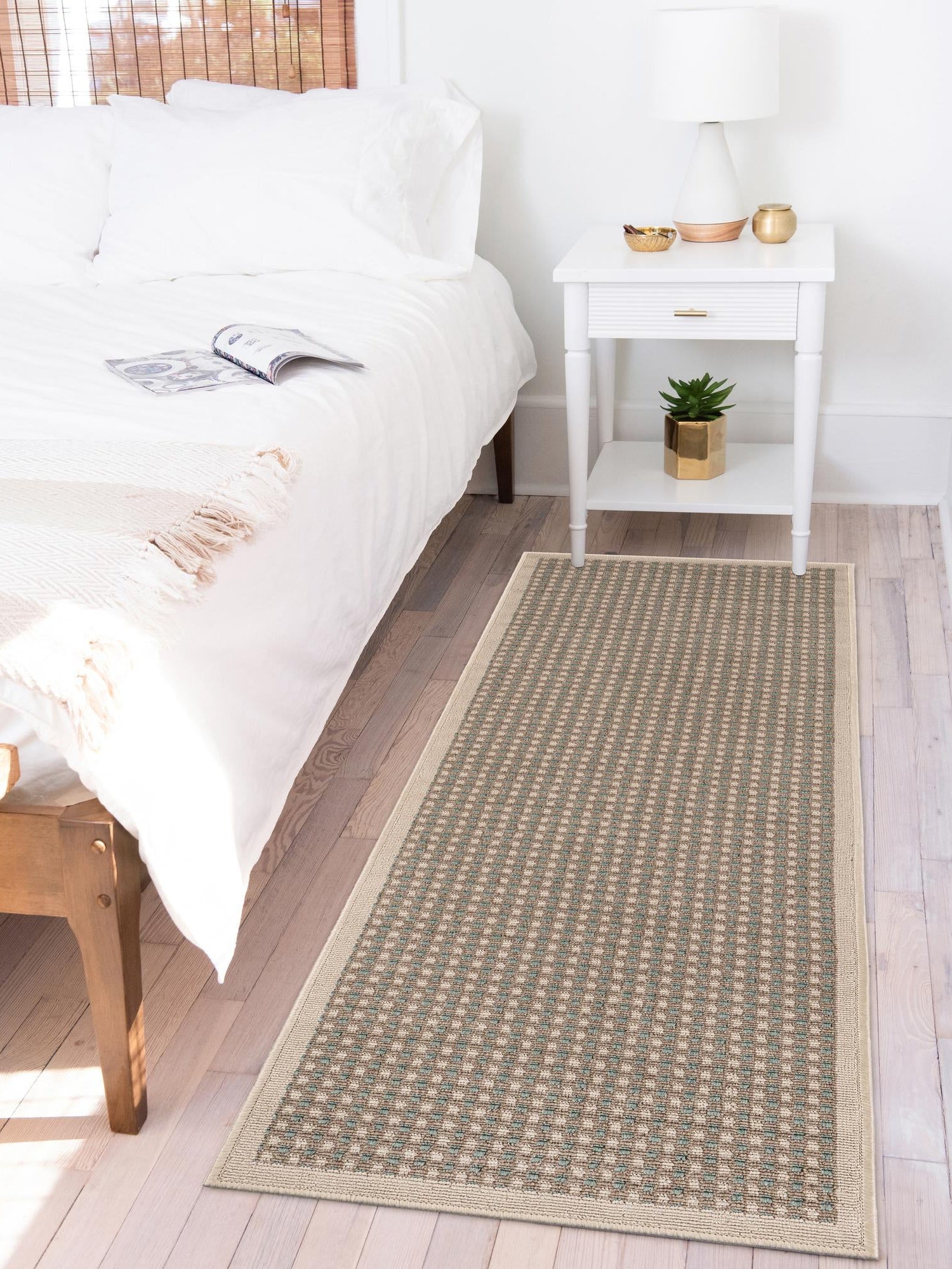 Brown 2' 7 x 10' Outdoor Border Runner Area Rug Weather Resistant for Patio, Deck, Terrace, Balcony, Porch 100% Polypropylene Classic Bordered Carpet for Sale at Rug Engine