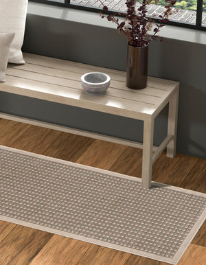 Brown 2' x 5' 1 Outdoor Border Runner Area Rug Weather Resistant for Patio, Deck, Terrace, Balcony, Porch