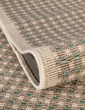 Brown 2' x 5' 1 Outdoor Border Runner Area Rug Weather Resistant for Patio, Deck, Terrace, Balcony, Porch