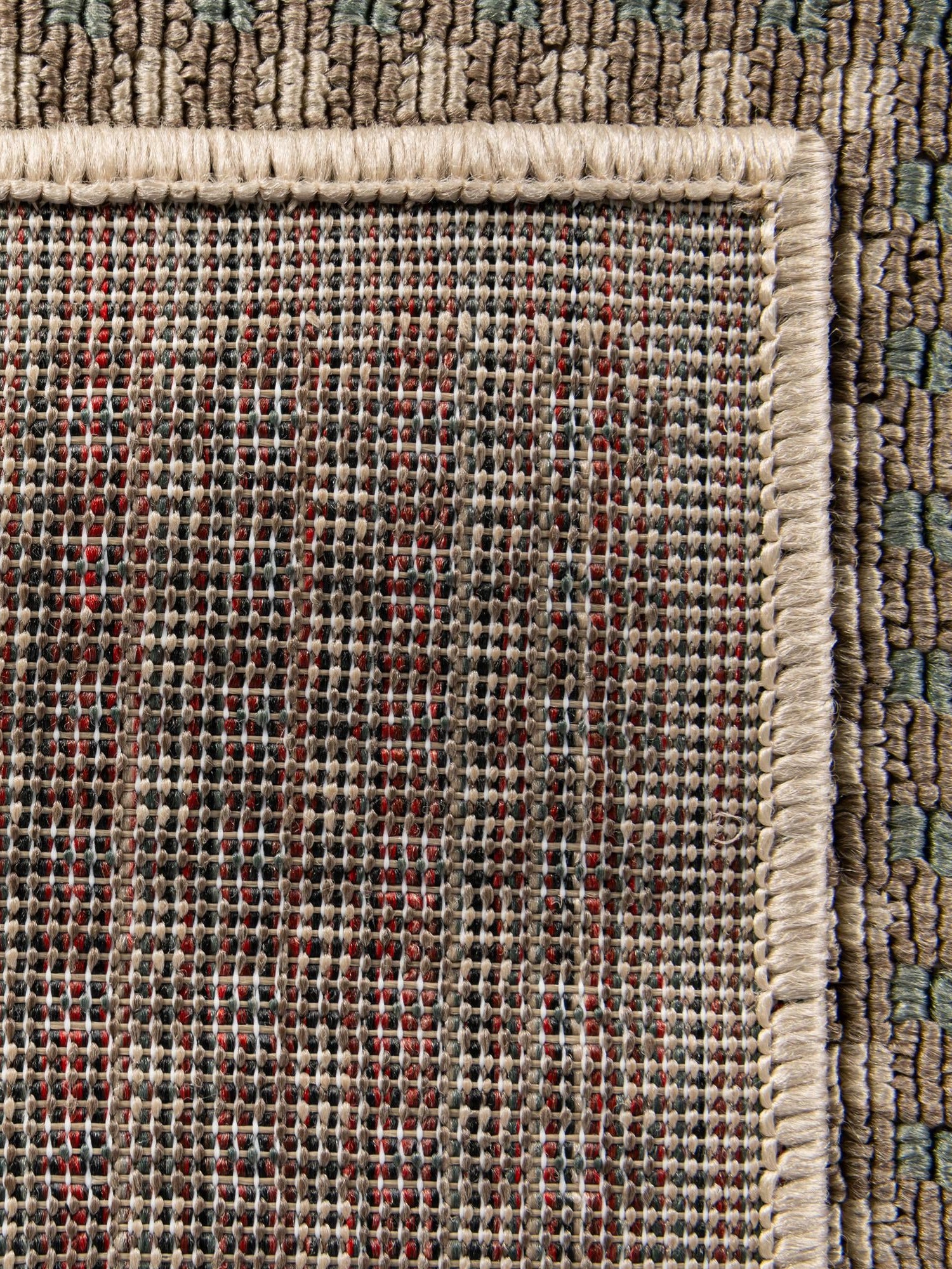 Brown 2' x 8' Outdoor Border Runner Area Rug Weather Resistant for Patio, Deck, Terrace, Balcony, Porch 100% Polypropylene Classic Bordered Carpet for Sale at Rug Engine