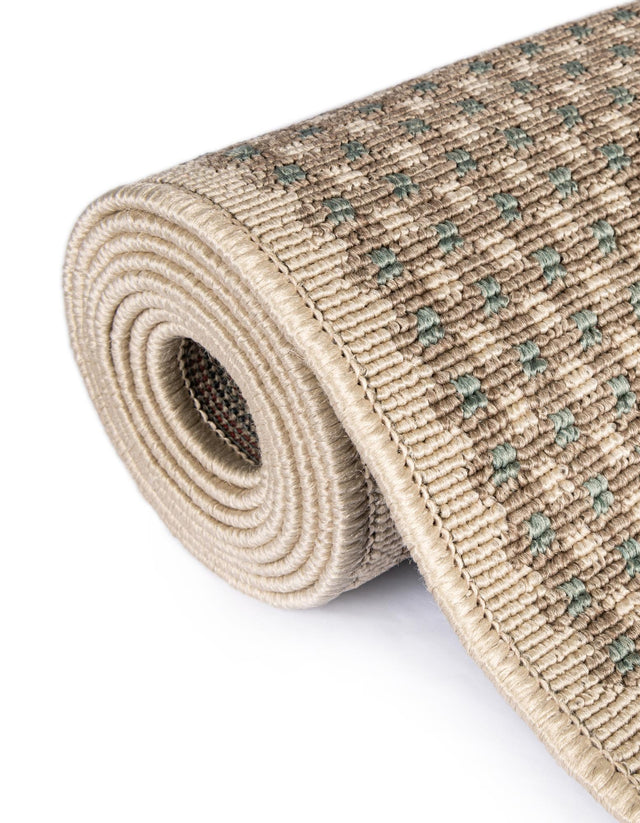 Brown 2' x 5' 1 Outdoor Border Runner Area Rug Weather Resistant for Patio, Deck, Terrace, Balcony, Porch