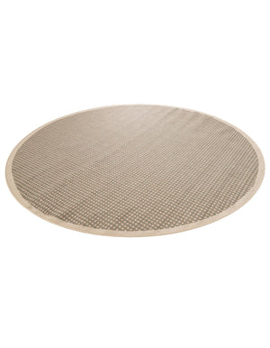 Brown 7' 10 x 7' 10 Outdoor Border Round Area Rug Weather Resistant for Patio, Deck, Terrace, Balcony, Porch 100% Polypropylene Classic Bordered Carpet for Sale at Rug Engine