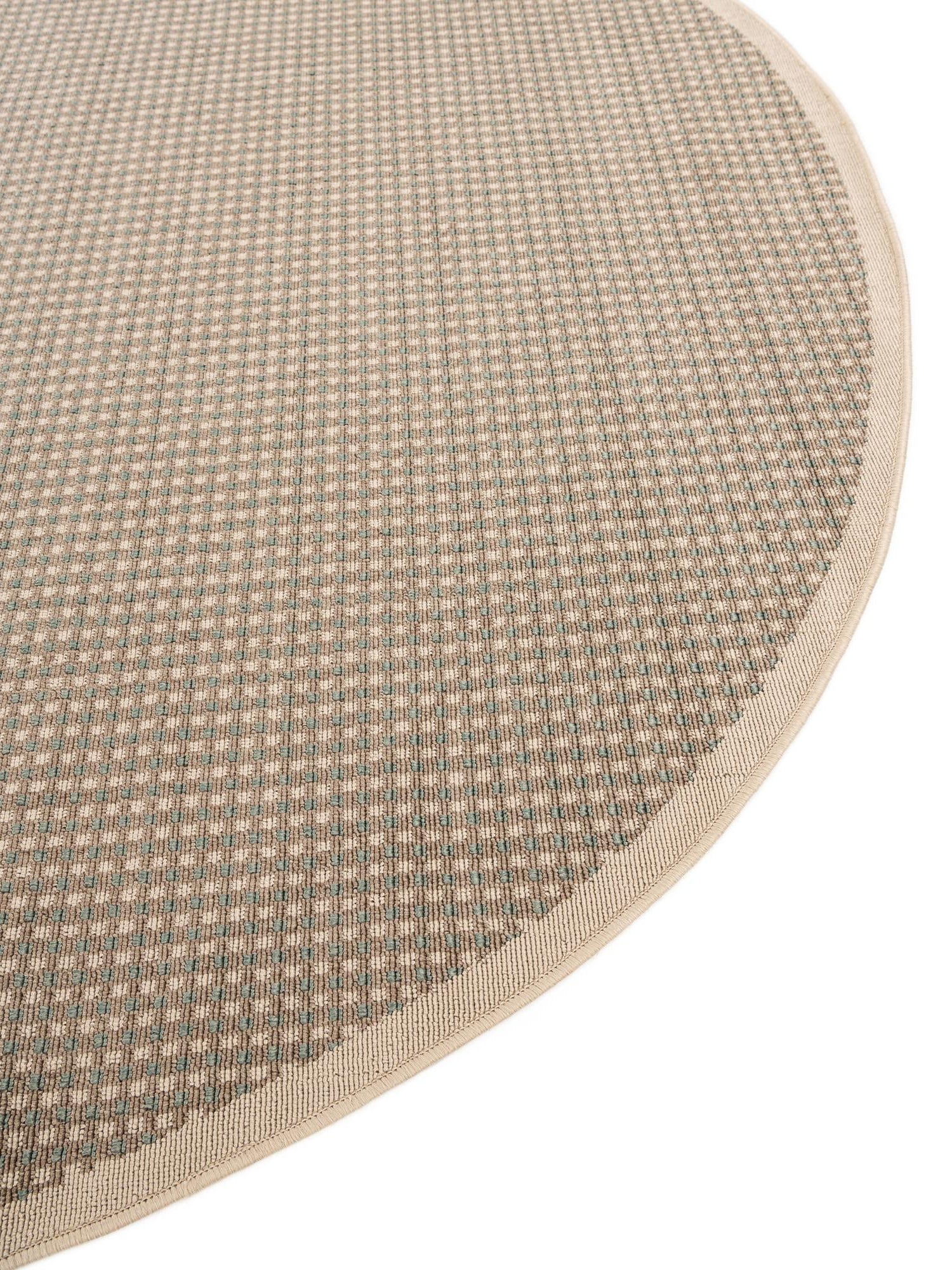 Brown 5' 1 x 5' 1 Outdoor Border Round Area Rug Weather Resistant for Patio, Deck, Terrace, Balcony, Porch 100% Polypropylene Classic Bordered Carpet for Sale at Rug Engine