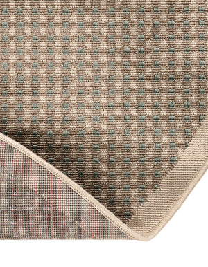 Brown 7' 10 x 7' 10 Outdoor Border Round Area Rug Weather Resistant for Patio, Deck, Terrace, Balcony, Porch 100% Polypropylene Classic Bordered Carpet for Sale at Rug Engine