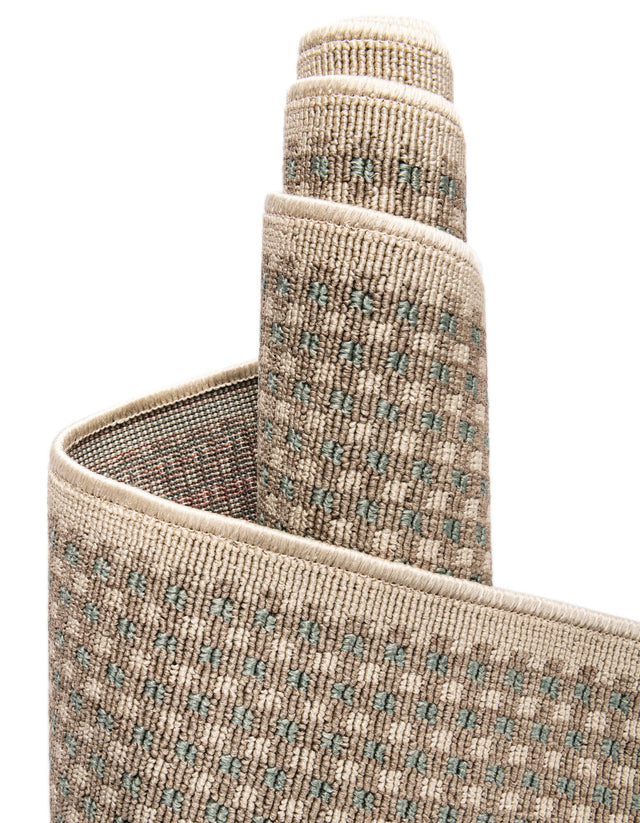 Brown 4' 1 x 4' 1 Outdoor Border Round Area Rug Weather Resistant for Patio, Deck, Terrace, Balcony, Porch 100% Polypropylene Classic Bordered Carpet for Sale at Rug Engine