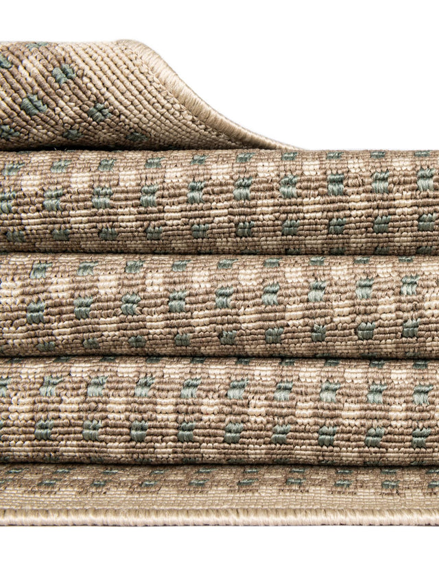 Brown 6' 1 x 6' 1 Outdoor Border Round Area Rug Weather Resistant for Patio, Deck, Terrace, Balcony, Porch 100% Polypropylene Classic Bordered Carpet for Sale at Rug Engine