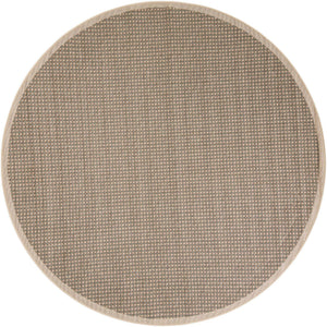 Brown 7' 10 x 7' 10 Outdoor Border Round Area Rug Weather Resistant for Patio, Deck, Terrace, Balcony, Porch 100% Polypropylene Classic Bordered Carpet for Sale at Rug Engine