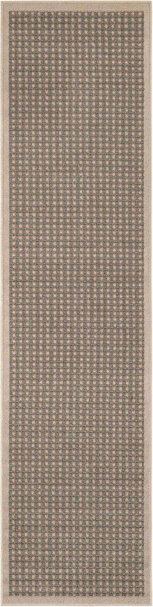Brown 2' x 8' Outdoor Border Runner Area Rug Weather Resistant for Patio, Deck, Terrace, Balcony, Porch 100% Polypropylene Classic Bordered Carpet for Sale at Rug Engine