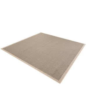 Brown 7' 10 x 7' 10 Outdoor Border Square Area Rug Weather Resistant for Patio, Deck, Terrace, Balcony, Porch 100% Polypropylene Classic Bordered Carpet for Sale at Rug Engine