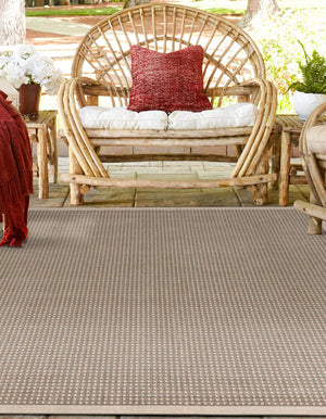 Brown 7' 10 x 7' 10 Outdoor Border Square Area Rug Weather Resistant for Patio, Deck, Terrace, Balcony, Porch 100% Polypropylene Classic Bordered Carpet for Sale at Rug Engine