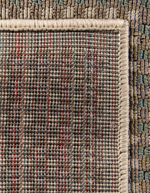 Brown 7' 10 x 7' 10 Outdoor Border Square Area Rug Weather Resistant for Patio, Deck, Terrace, Balcony, Porch 100% Polypropylene Classic Bordered Carpet for Sale at Rug Engine