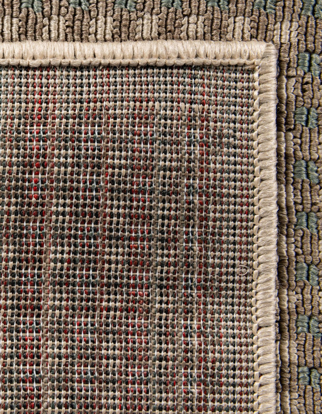 Brown 7' 10 x 7' 10 Outdoor Border Square Area Rug Weather Resistant for Patio, Deck, Terrace, Balcony, Porch 100% Polypropylene Classic Bordered Carpet for Sale at Rug Engine