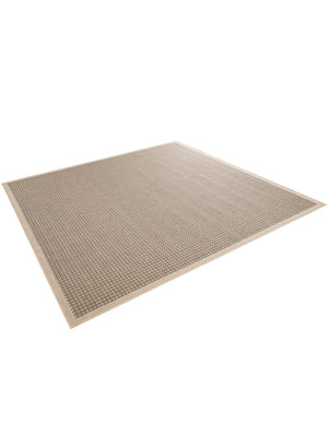 Brown 7' 10 x 7' 10 Outdoor Border Square Area Rug Weather Resistant for Patio, Deck, Terrace, Balcony, Porch 100% Polypropylene Classic Bordered Carpet for Sale at Rug Engine